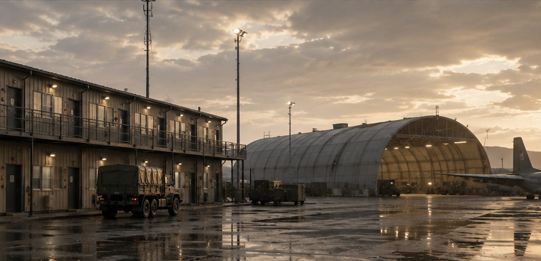 Military barracks and base installations