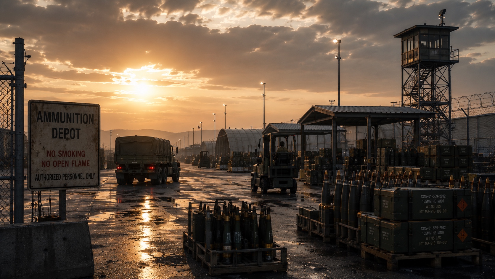 Ammunition depot fire