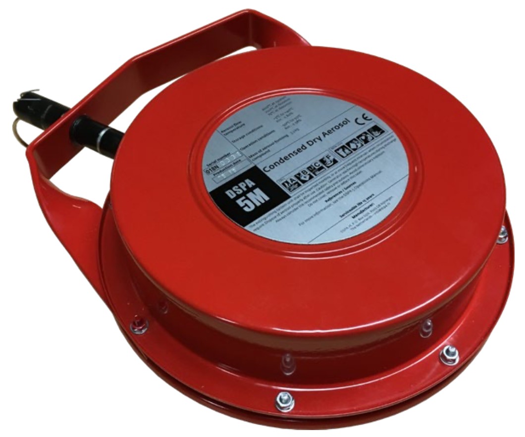 Fipron Canarias 5M portable hand-deployed condensed dry-aerosol fire suppression generator for firefighters and marine use